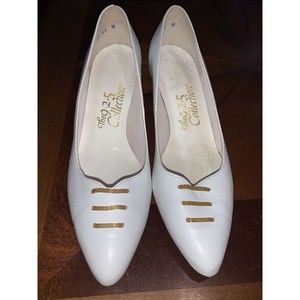 The 925 Collection White Heel Women’s Size 6.5 Gold Striped